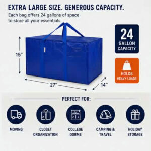 StacksHome Extra Large Moving & Storage Bags – 6 Pack
